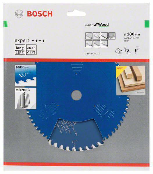 Bosch Accessories Expert for Wood 2608644031 Kreissägeblatt 180 x 20 x 1.6mm Zähneanzahl: 48 1St.