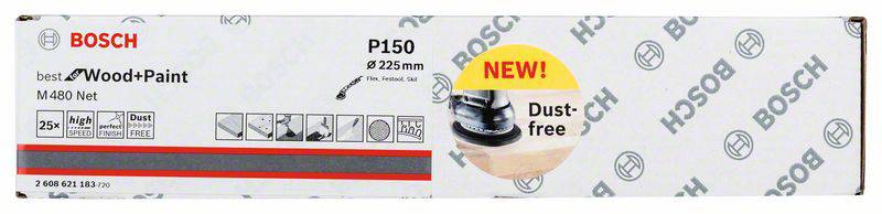 Bosch Accessories 2608621183 Schleifpapier für Deckenschleifer Körnung num 150 (Ø) 225mm 25St.