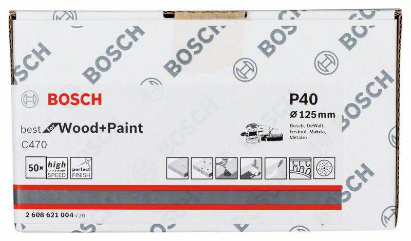 Bosch Accessories 2608621004 Exzenterschleifpapier Körnung num 40 50St.