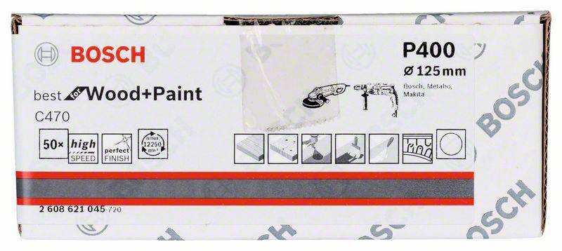 Bosch Accessories  2608621045 Schleifpapier für Schleifteller  Körnung 400  (Ø) 125 mm 50 St.