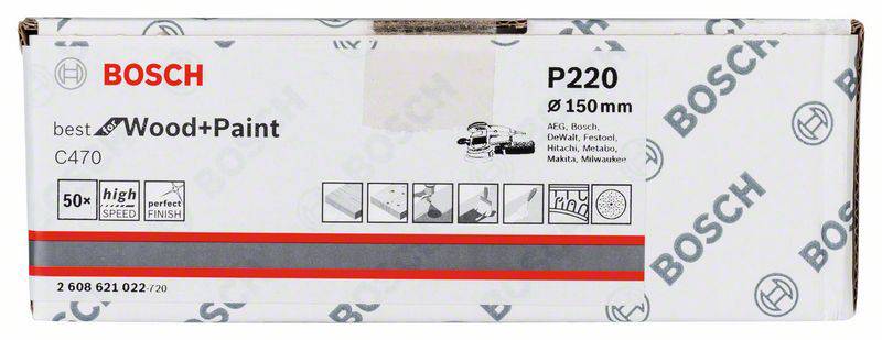 Bosch Accessories 2608621022 Exzenterschleifpapier Körnung num 220 50St.