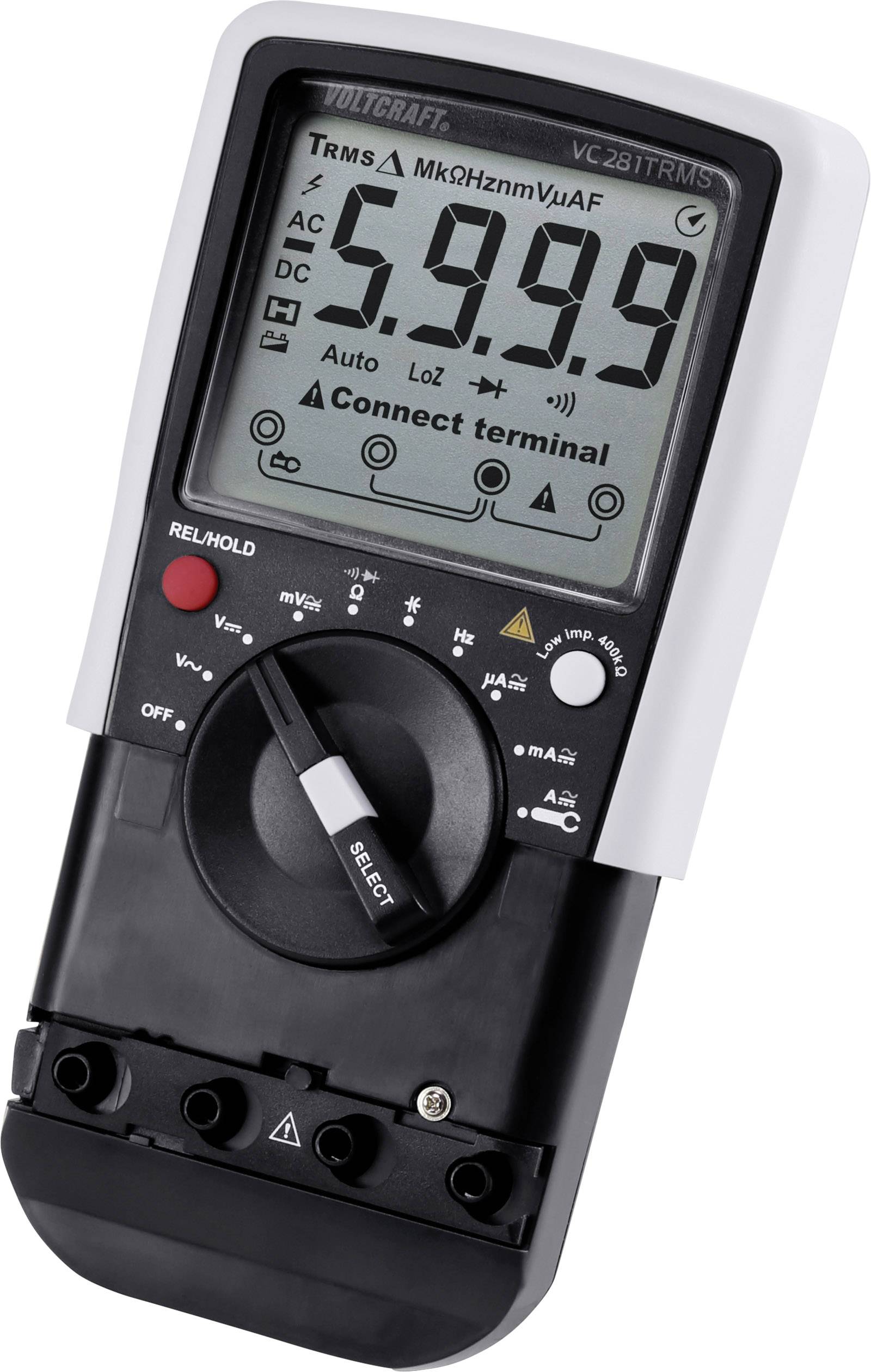 VOLTCRAFT VC281 Hand-Multimeter, Stromzangen-Adapter digital CAT III 600V Anzeige (Counts): 6000