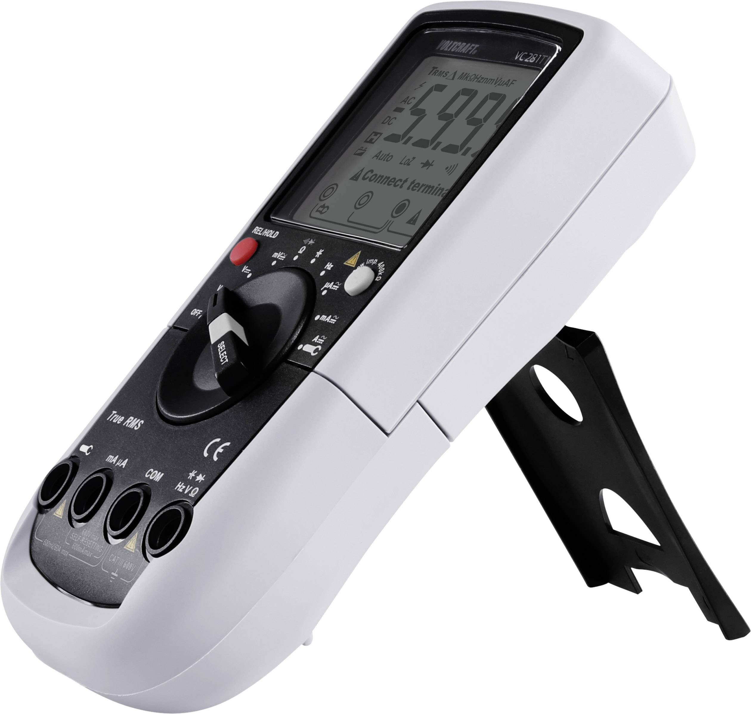 VOLTCRAFT VC281 Hand-Multimeter, Stromzangen-Adapter digital CAT III 600V Anzeige (Counts): 6000