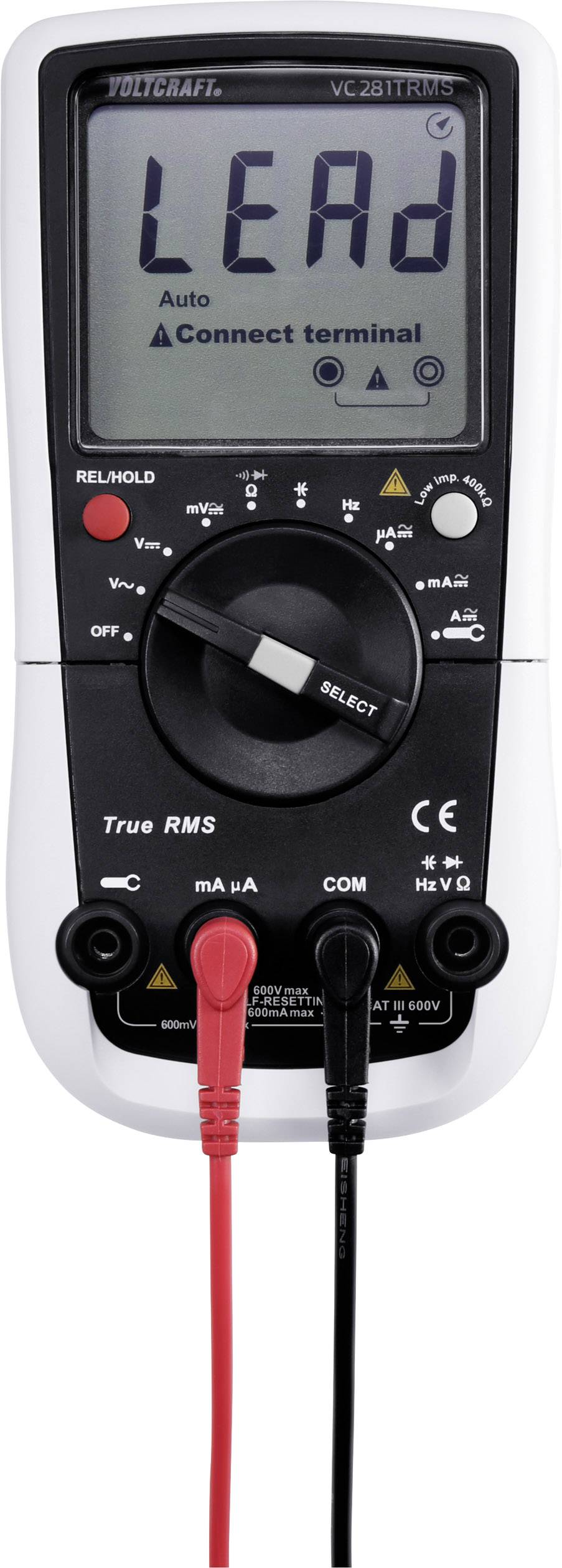 VOLTCRAFT VC281 Hand-Multimeter, Stromzangen-Adapter digital CAT III 600V Anzeige (Counts): 6000