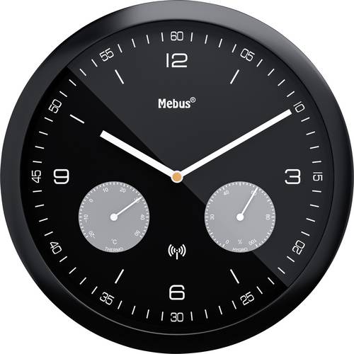 Mebus 52825 Funk Wanduhr 26 mm x 42 mm Schwarz