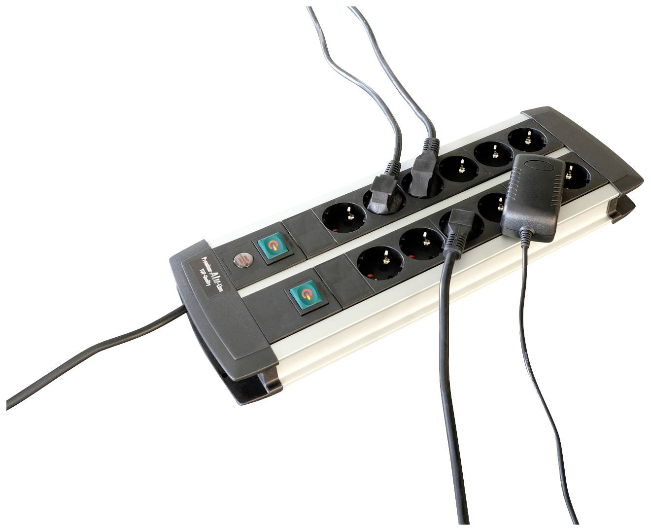 Brennenstuhl 1391000912 Steckdosenleiste mit Schalter 12fach Schwarz, Silber Schutzkontakt 1St.