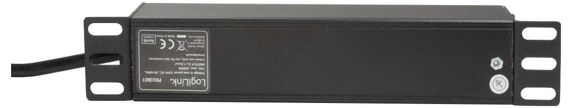 LogiLink PDU3B01 10 Zoll Netzwerkschrank-Steckdosenleiste Aluminium Profil Silber, Schwarz