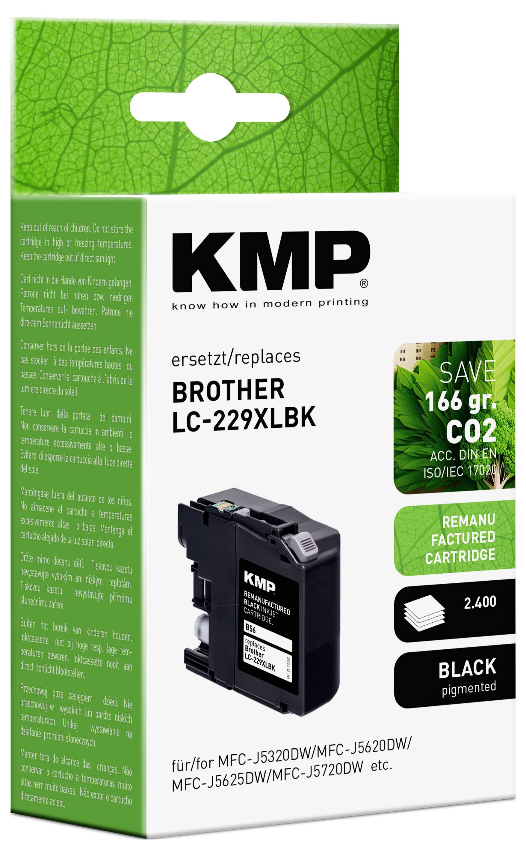 KMP Druckerpatrone ersetzt Brother LC-229XLBK Kompatibel Schwarz B56 1532,4001