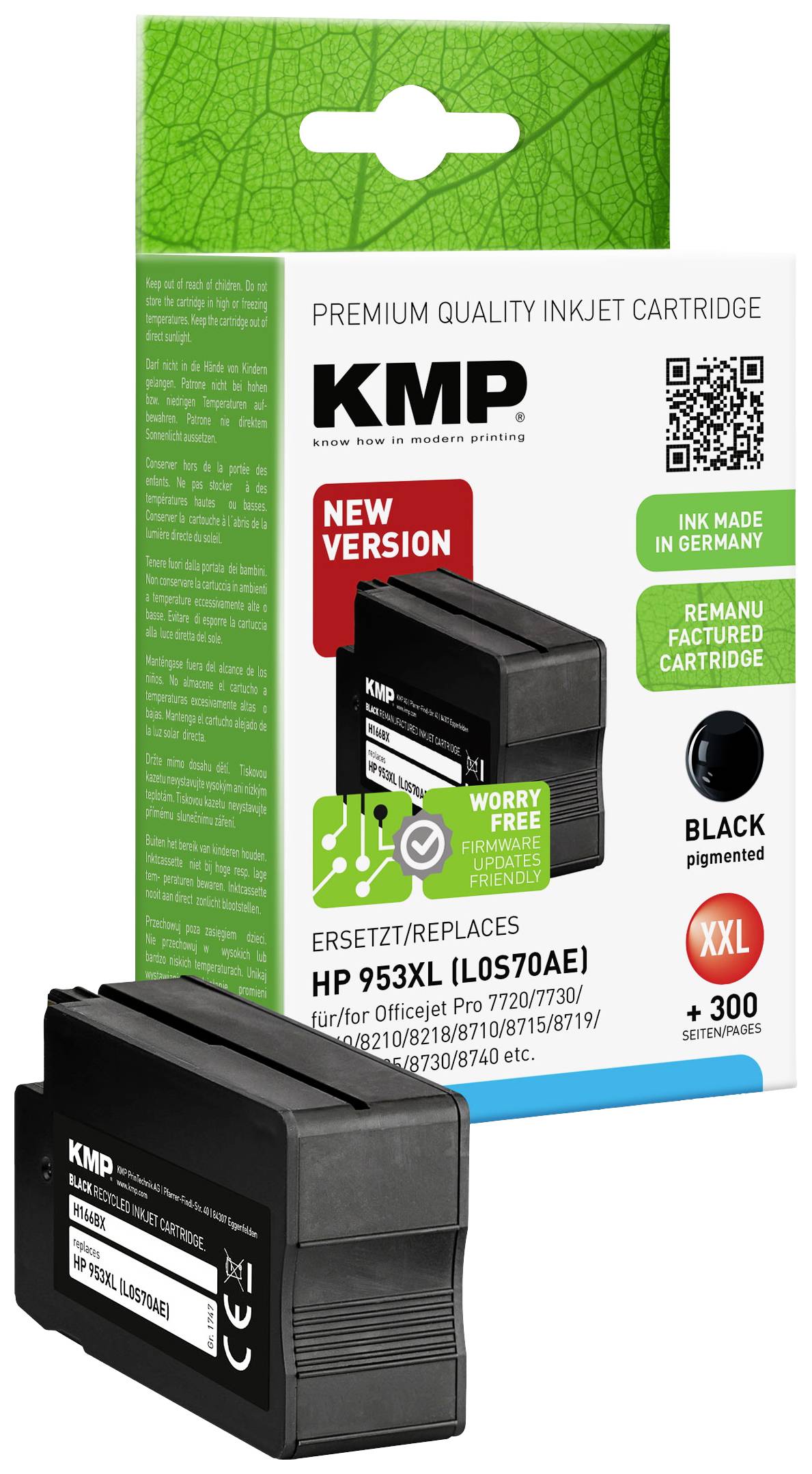 KMP H166BX - 55 ml - Hohe Ergiebigkeit - Schwarz - kompatibel - Tintenpatrone (A