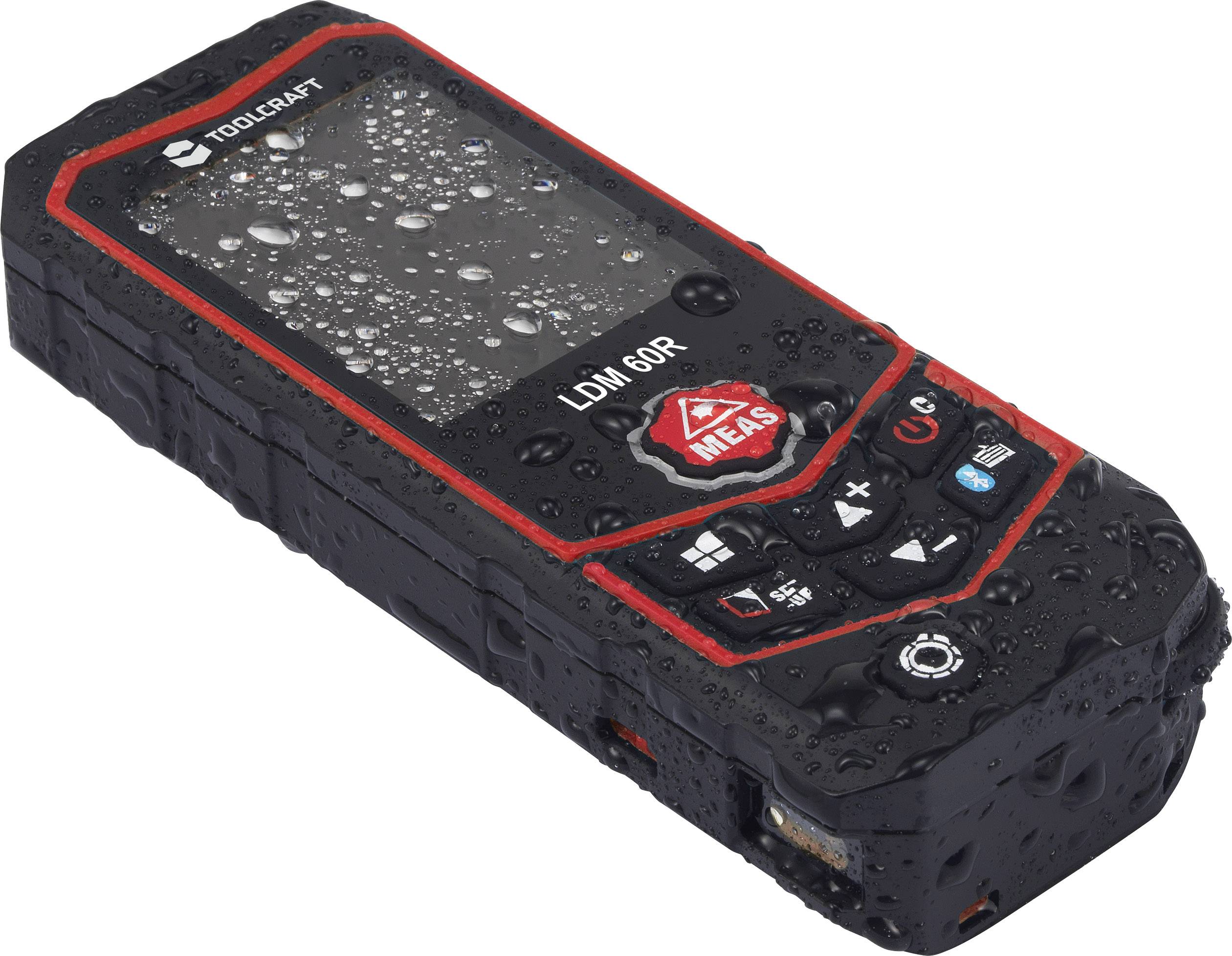TOOLCRAFT LDM 60 R Multi Laser-Entfernungsmesser Bluetooth, inkl. Laserwasserwaage 60m