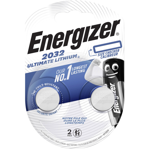 Energizer Knopfzelle CR 2032 3V 2 St. 235 mAh Lithium Ultimate 2032