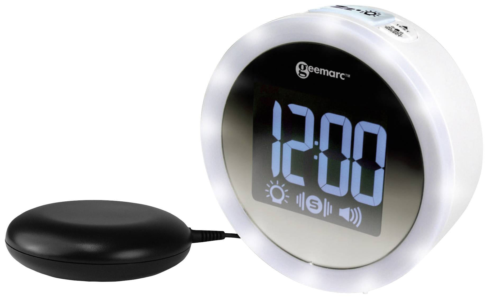 Geemarc JWNS-Star_WH_VDE Quarz Wecker Weiß Extra lauter Weckton