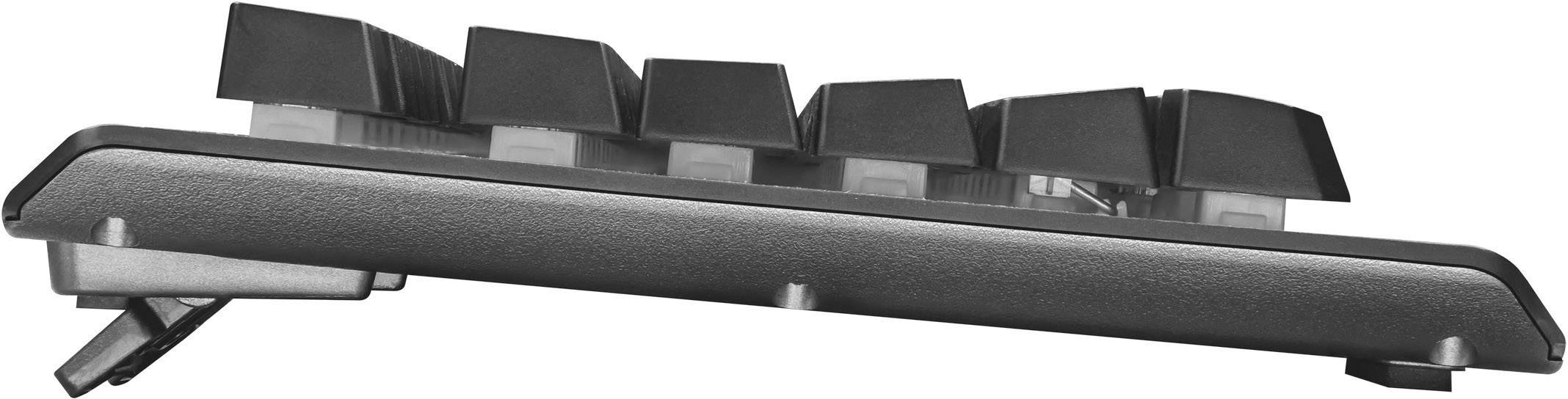 Trust Lito Backlit USB-Tastatur Deutsch, QWERTZ, Windows® Schwarz Beleuchtet