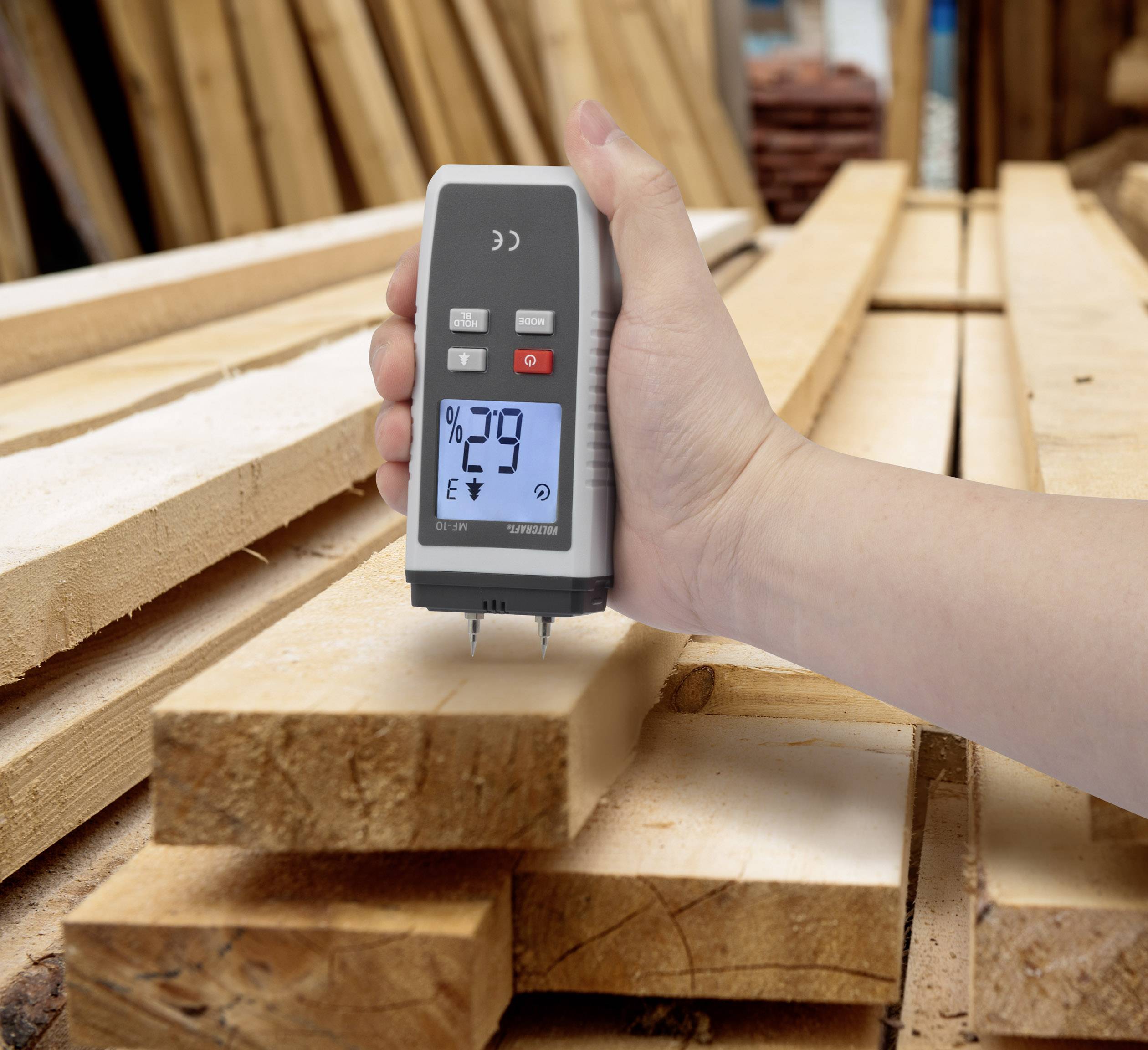 VOLTCRAFT MF-10 Materialfeuchtemessgerät Messbereich Holzfeuchtigkeit (Bereich) 2 bis 40%