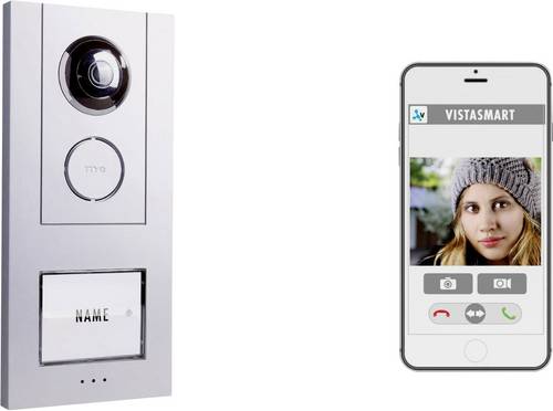 M-e modern-electronics 41062 IP-Video-Türsprechanlage LAN, WLAN Außeneinheit, Netzteil 1 Familienh