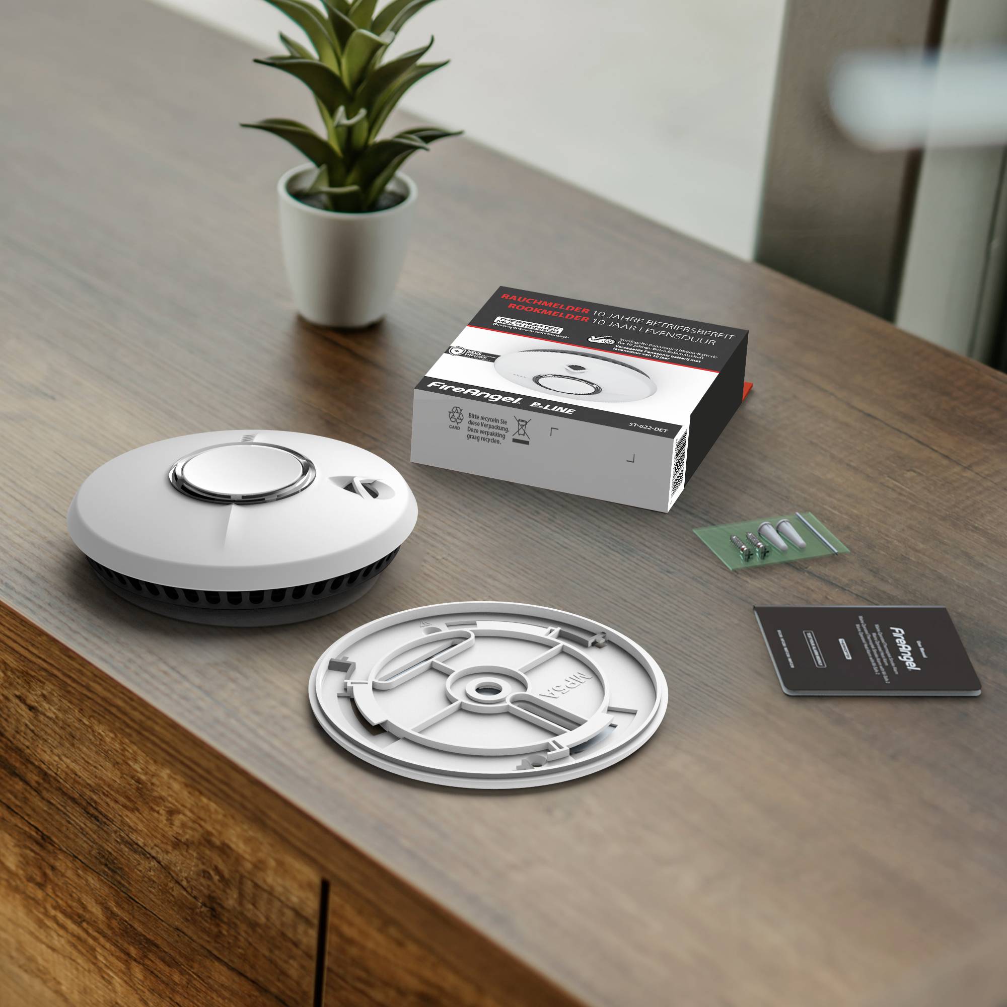 FireAngel Rauchwarnmelder inkl. 10 Jahres-Batterie batteriebetrieben (Ø x H) 130mm x 34mm