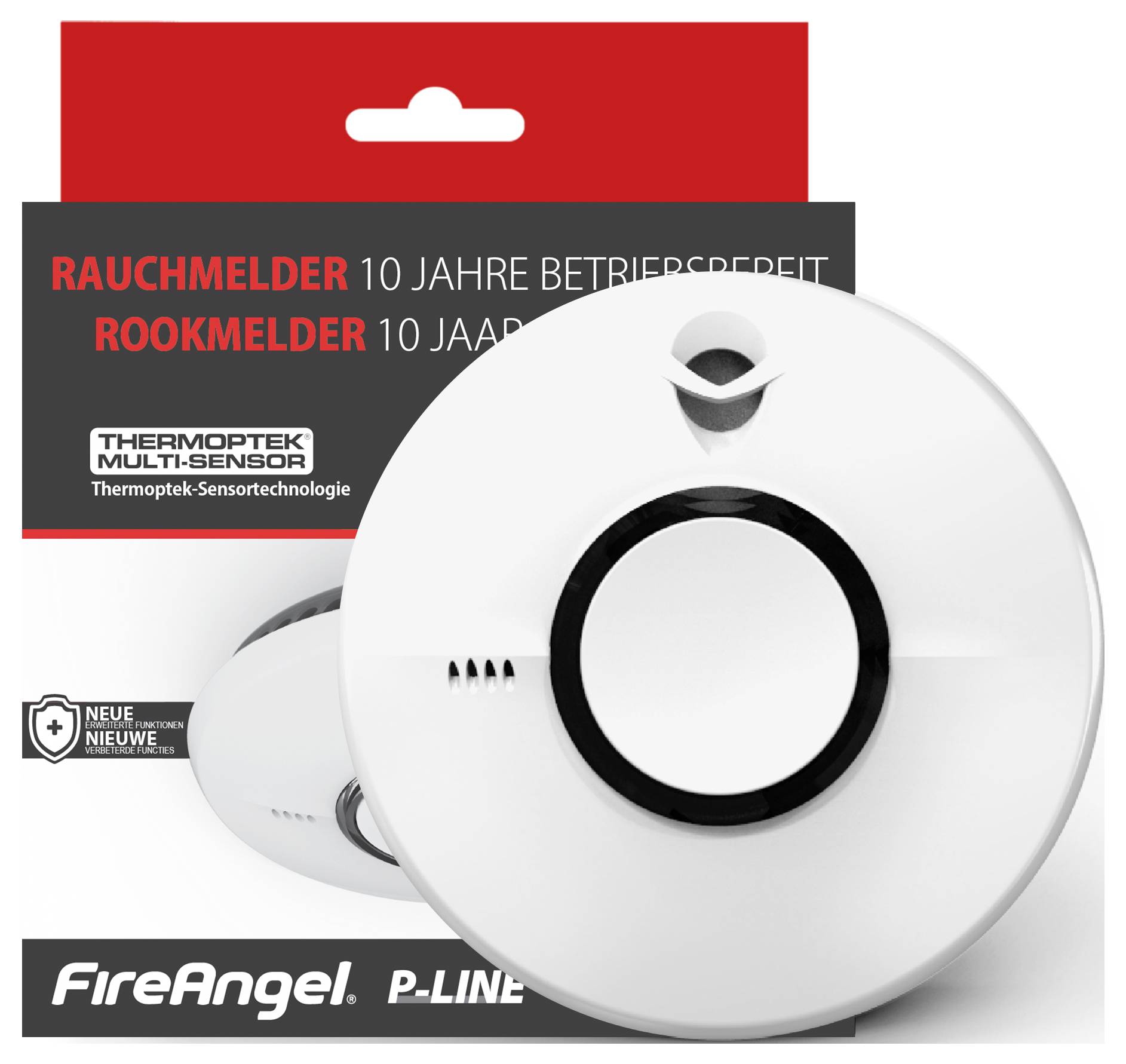 FireAngel Rauchwarnmelder inkl. 10 Jahres-Batterie batteriebetrieben (Ø x H) 130mm x 34mm