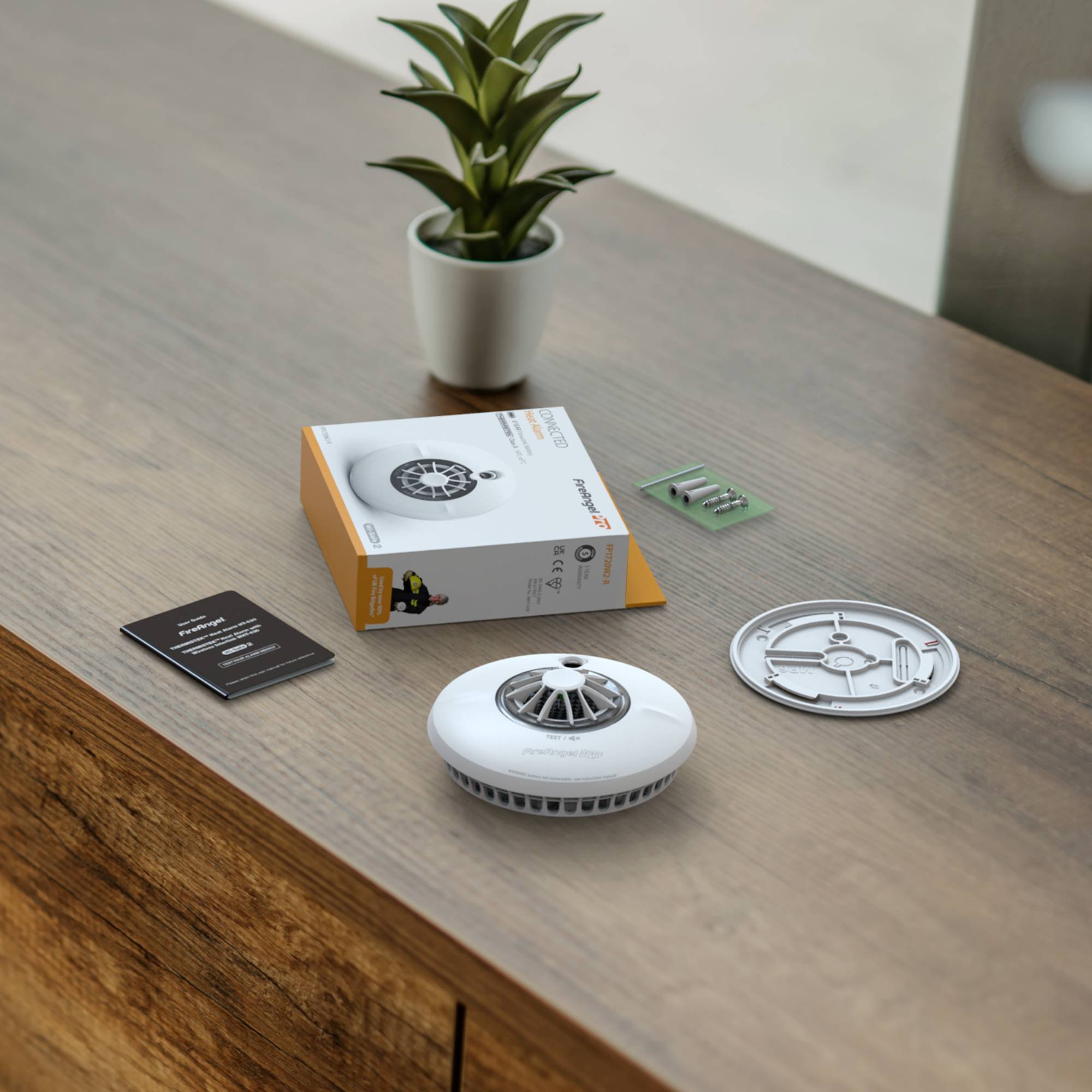 FireAngel HT-630-EUT Hitzemelder auf Funk umrüstbar, inkl. 10 Jahres-Batterie batteriebetrieben (Ø x H) 135mm x 60mm