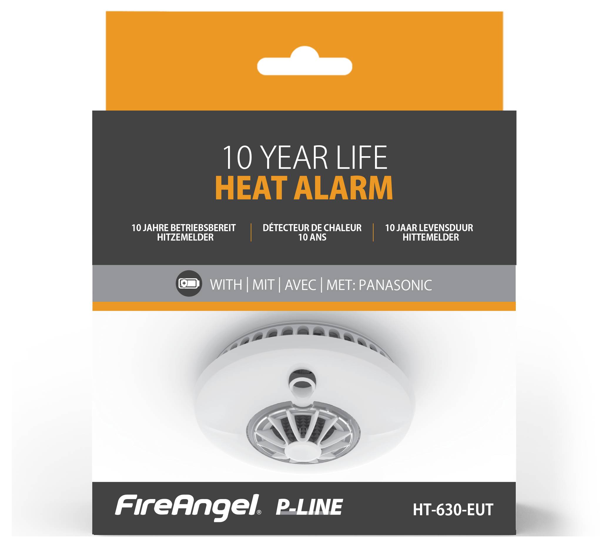 FireAngel HT-630-EUT Hitzemelder auf Funk umrüstbar, inkl. 10 Jahres-Batterie batteriebetrieben (Ø x H) 135mm x 60mm