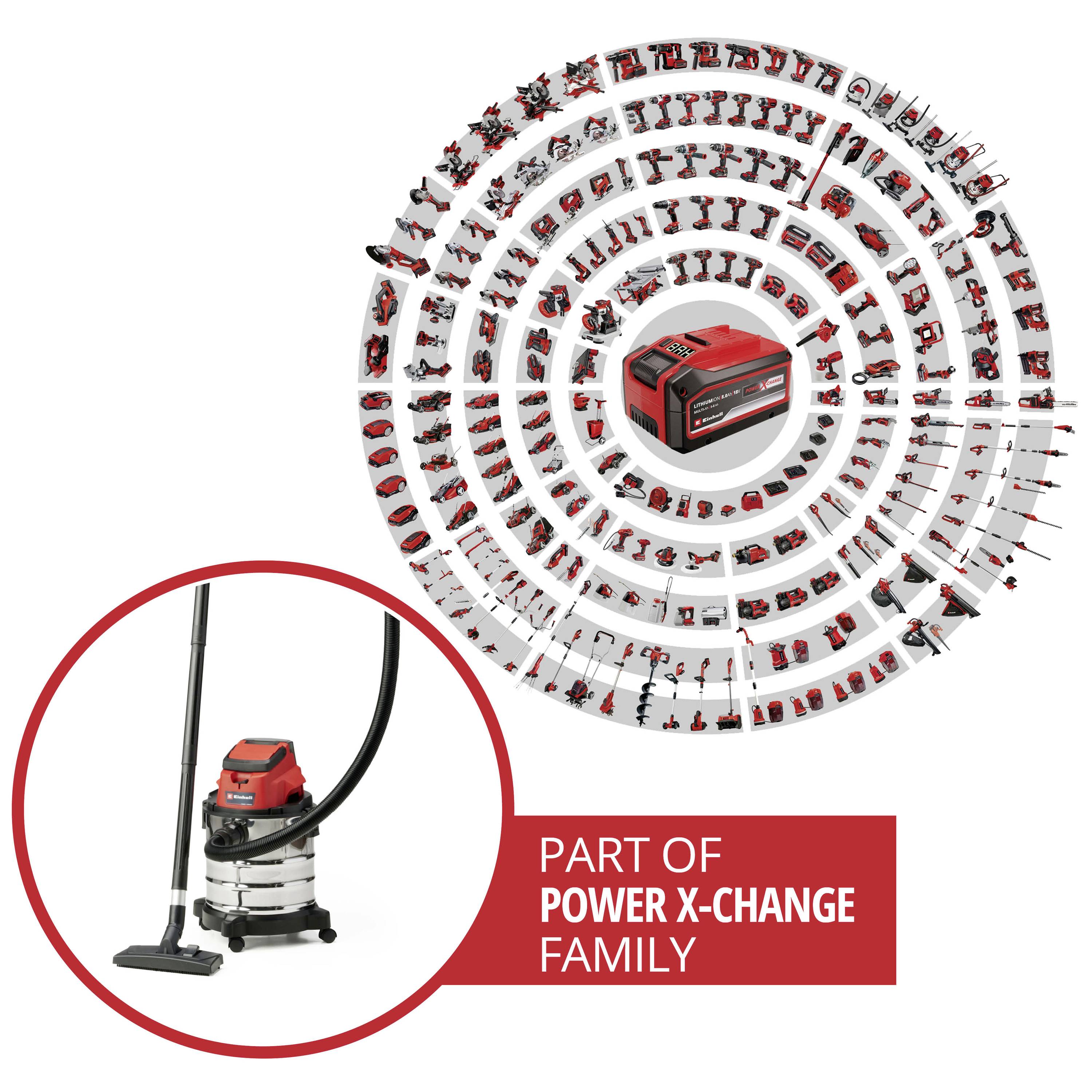Einhell Power X-Change TC-VC 18/20 Li S-Solo 2347130 Nass-/Trockensauger 20l ohne Akku, ohne Ladegerät