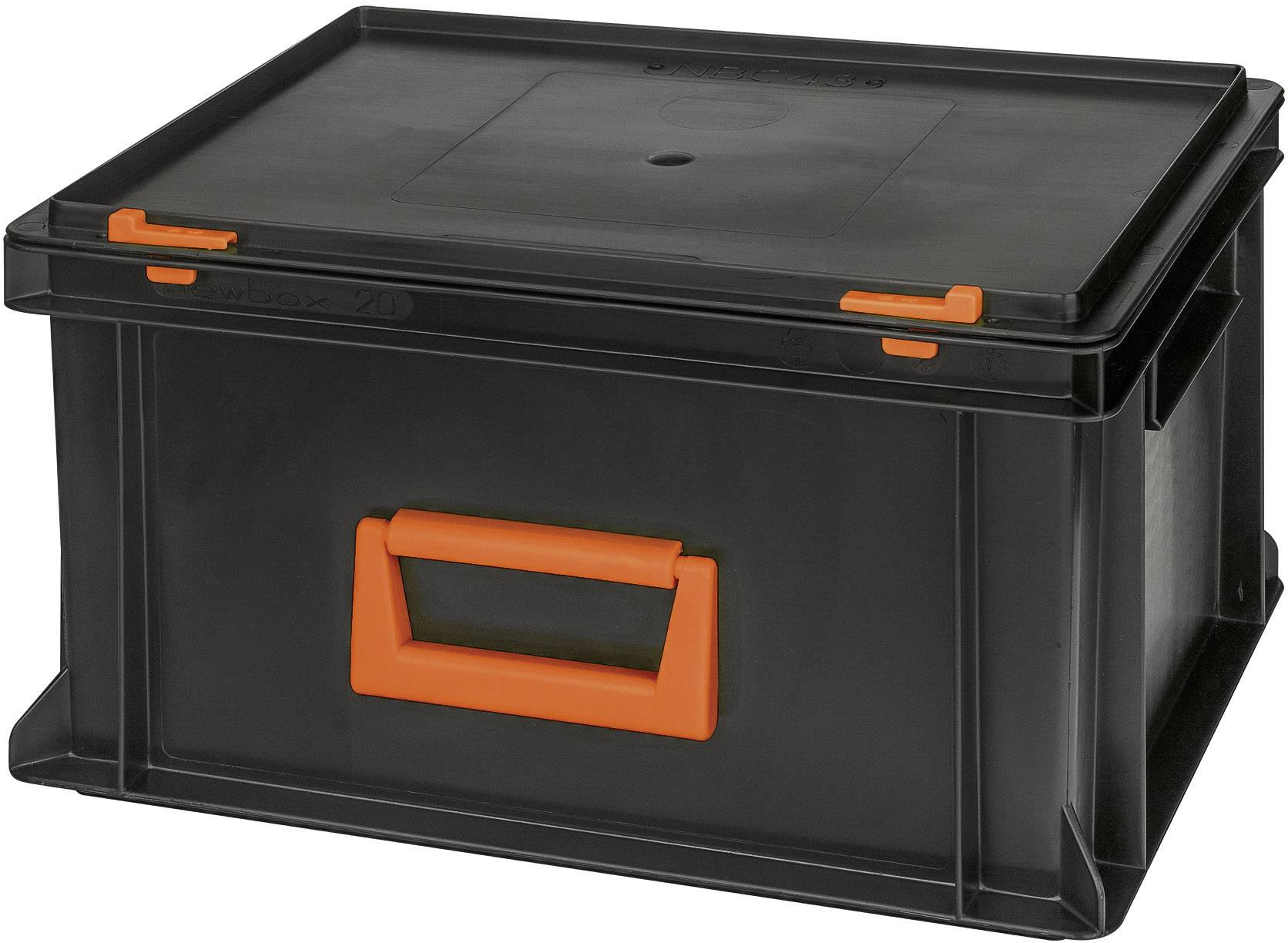 Alutec 139220110188 Kunststoffbox Magnus PC 20 (B x H x T) 400 x 233 x 300mm Schwarz, Orange 1St.