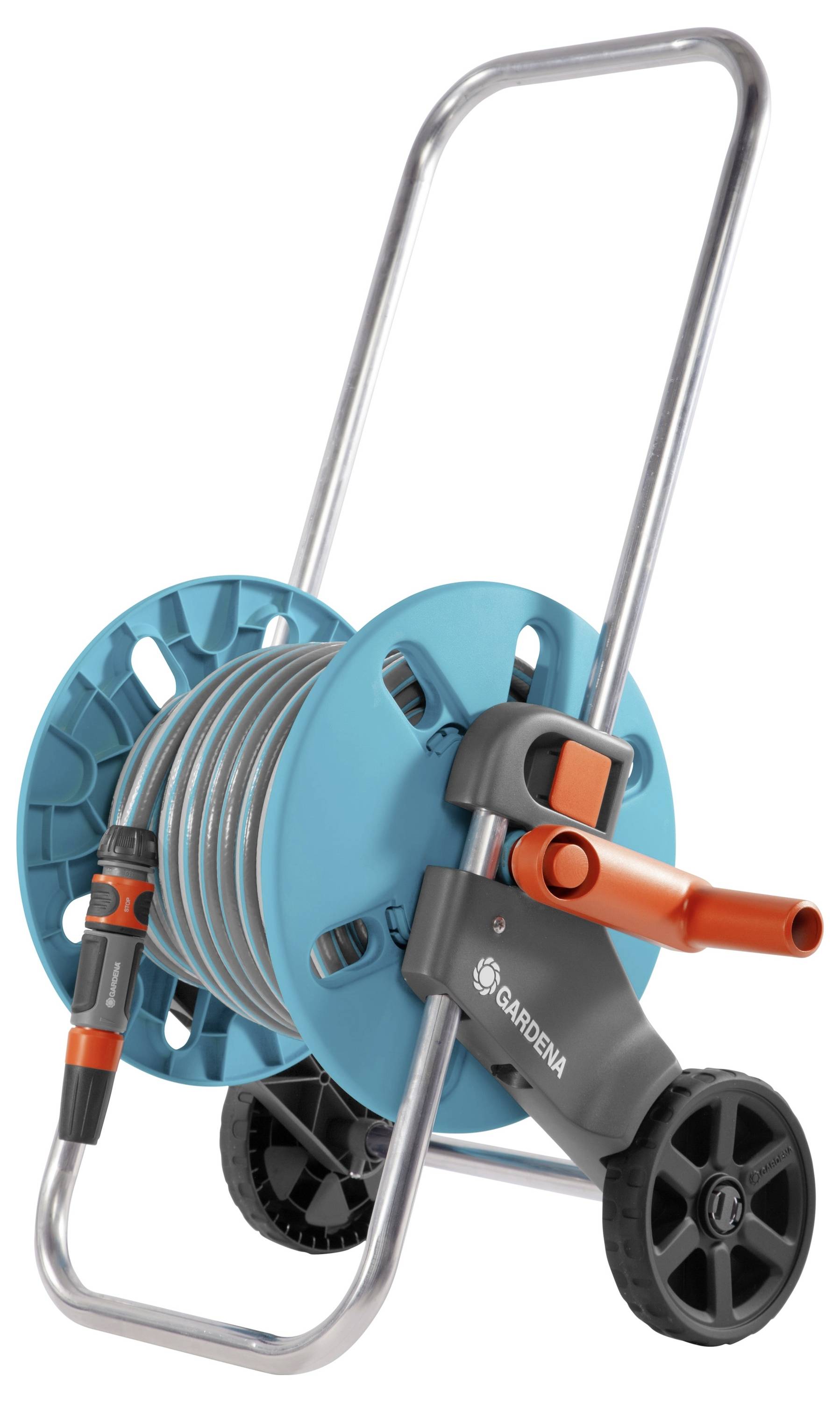 GARDENA 18502-20 Schlauchwagen CleverRoll S Set Schlauchwagen 13 mm 20 m 1/2 Zoll 1 St. Grau, Türkis, Orange