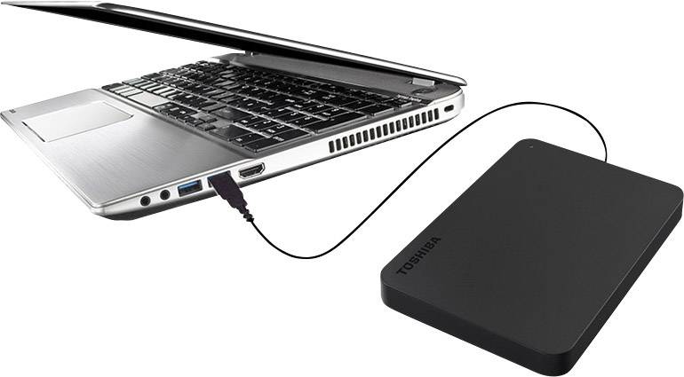 Toshiba Canvio Basics 1 TB Externe Festplatte 6.35 cm (2.5 Zoll) USB 3.2 Gen 1 (USB 3.0) Matt Schwarz HDTB410EK3AA