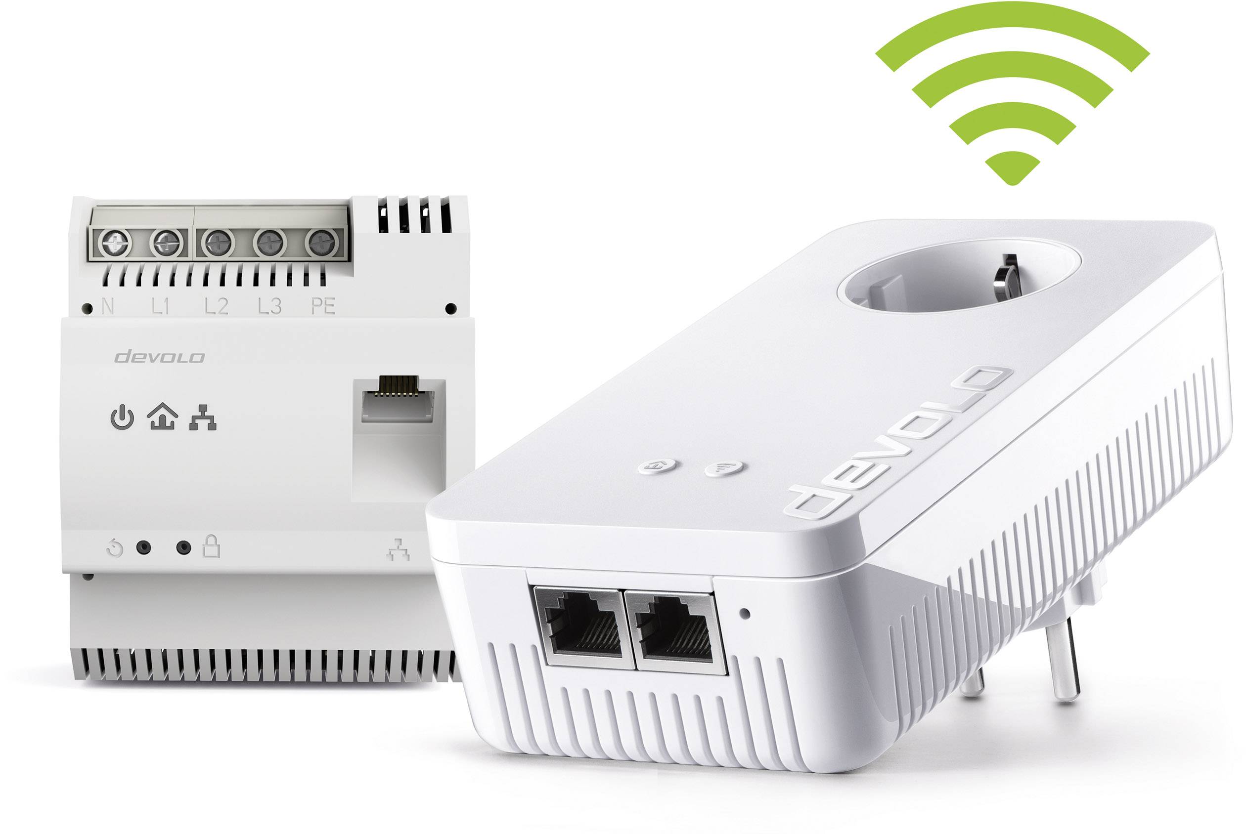 Devolo dLAN 1200+ DINrail WiFi ac Starter Kit Powerline Powerline WLAN Starter Kit