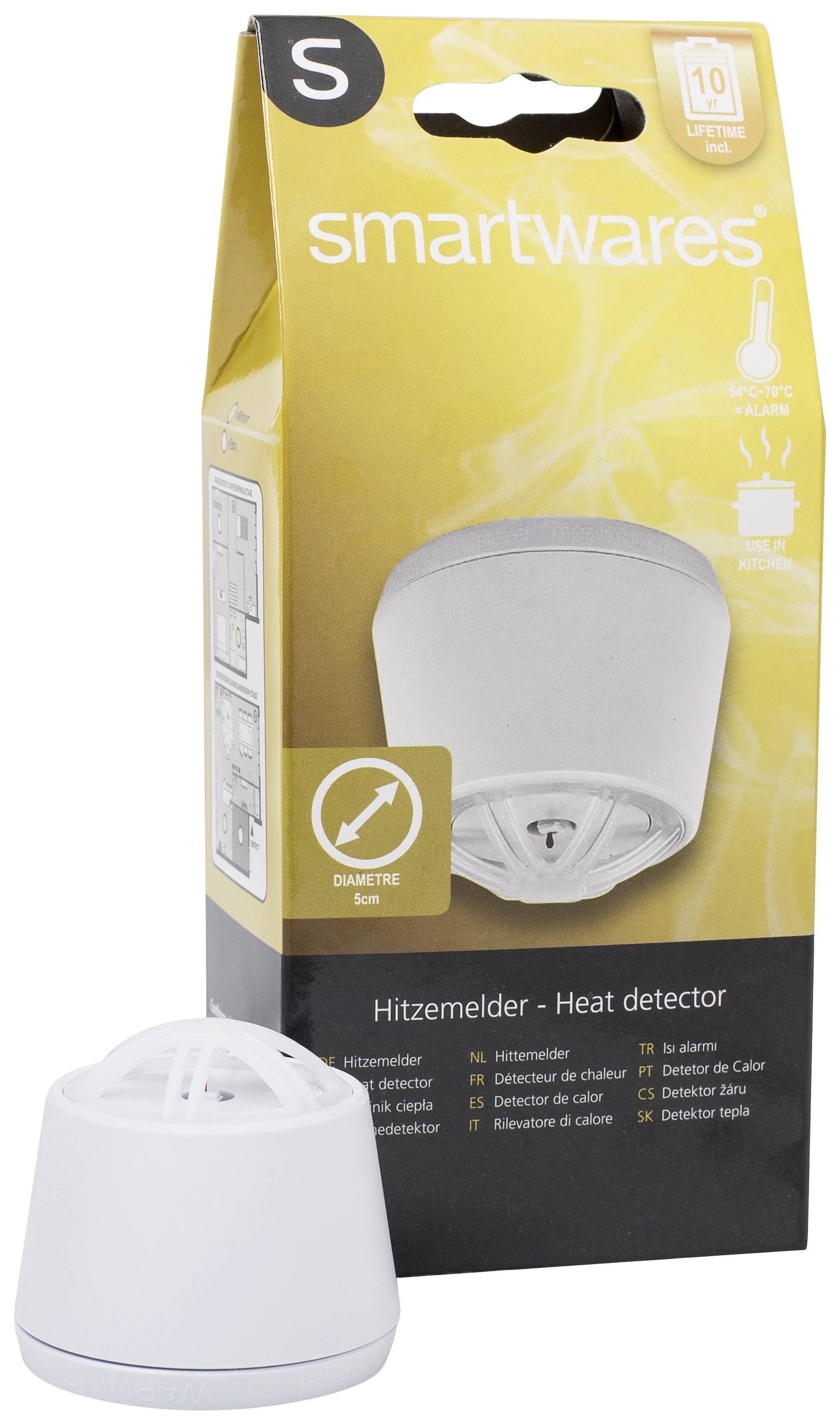Smartwares RM640K Hitzemelder inkl. 10 Jahres-Batterie batteriebetrieben (Ø x H) 50mm x 44mm