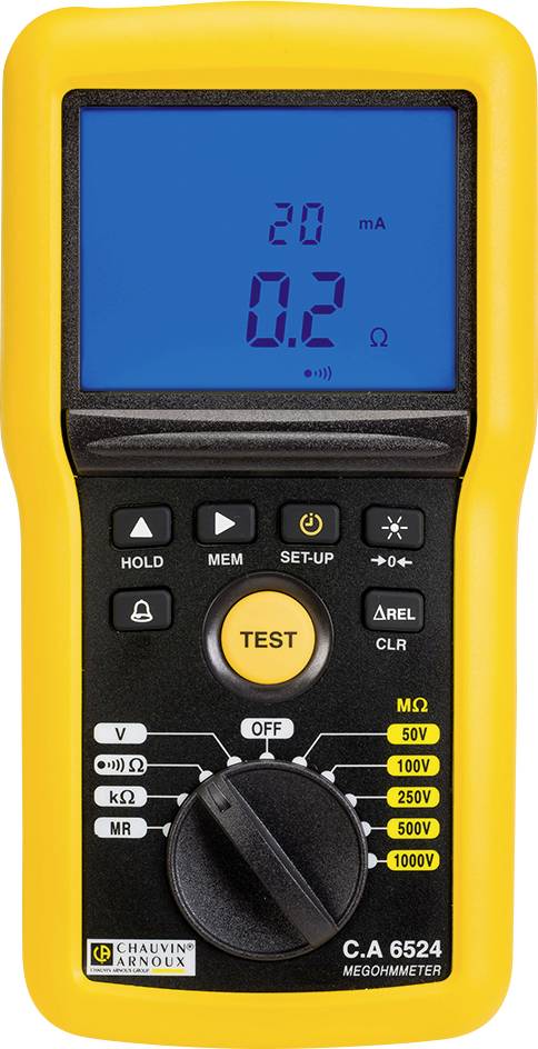 Chauvin Arnoux C.A 6524 Isolationsmessgerät 50 V, 100 V, 250 V, 500 V, 1000V 200 GΩ