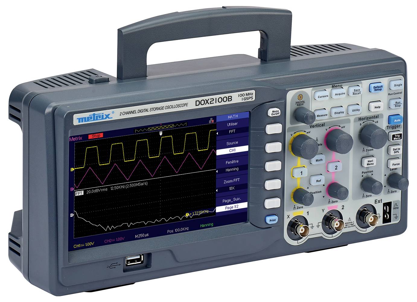 Metrix DOX 2100B Digital-Oszilloskop 100MHz 2-Kanal 500 MSa/s 2 Mpts 8 Bit Digital-Speicher (DSO) 1St.