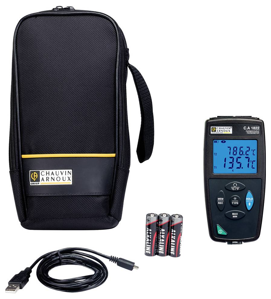 Chauvin Arnoux C.A 1822 Temperatur-Messgerät -200 - 1372°C Fühler-Typ J, K, T, N, E, R, S Datenlogger-Funktion