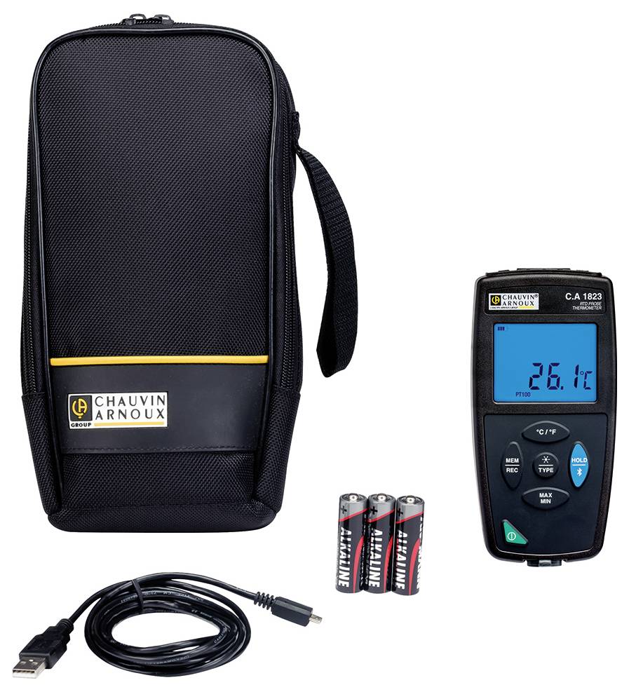Chauvin Arnoux C.A 1823 Temperatur-Messgerät -100 - 400°C Fühler-Typ Pt100, Pt1000 Datenlogger-Funktion