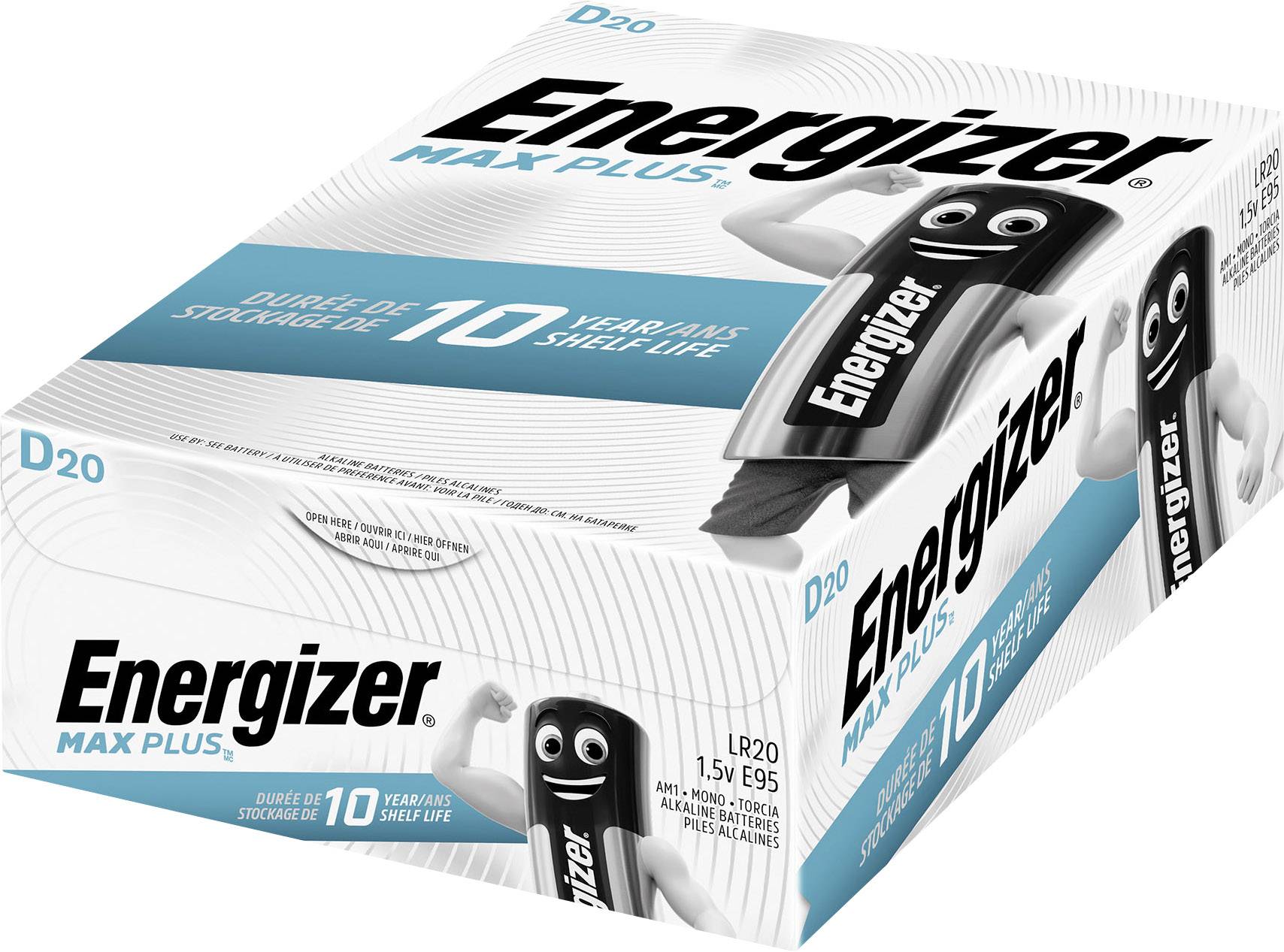 Energizer Max Plus Industrial Mono (D)-Batterie Alkali-Mangan 1.5V 20St.
