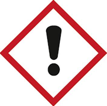 Ein rotes Rautensymbol mit einem schwarzen Ausrufezeichen auf weißem Hintergrund, das auf mögliche Gefahren hinweist.