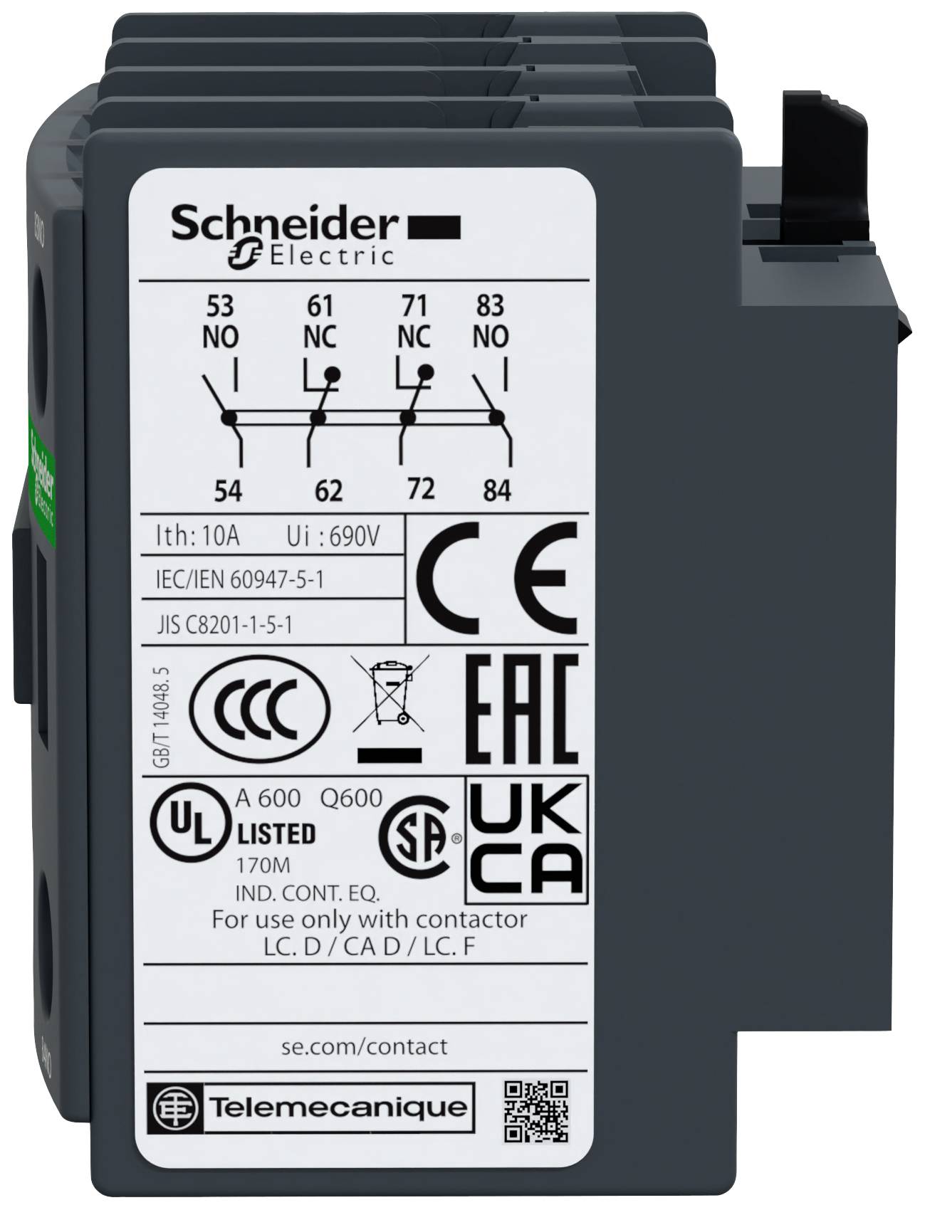 Schneider Electric LADN22 Hilfsschalterblock 2 Schließer, 2 Öffner 1 St.
