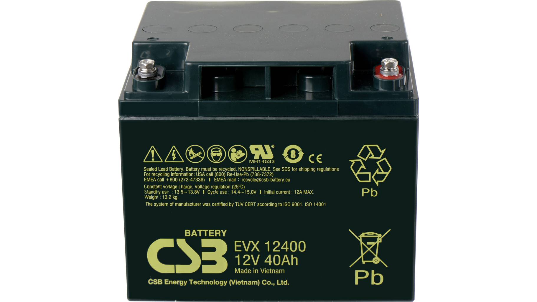 CSB Battery EVX 12400 EVX12400-I1 Bleiakku 12V 40Ah Blei-Vlies (AGM) (B ...