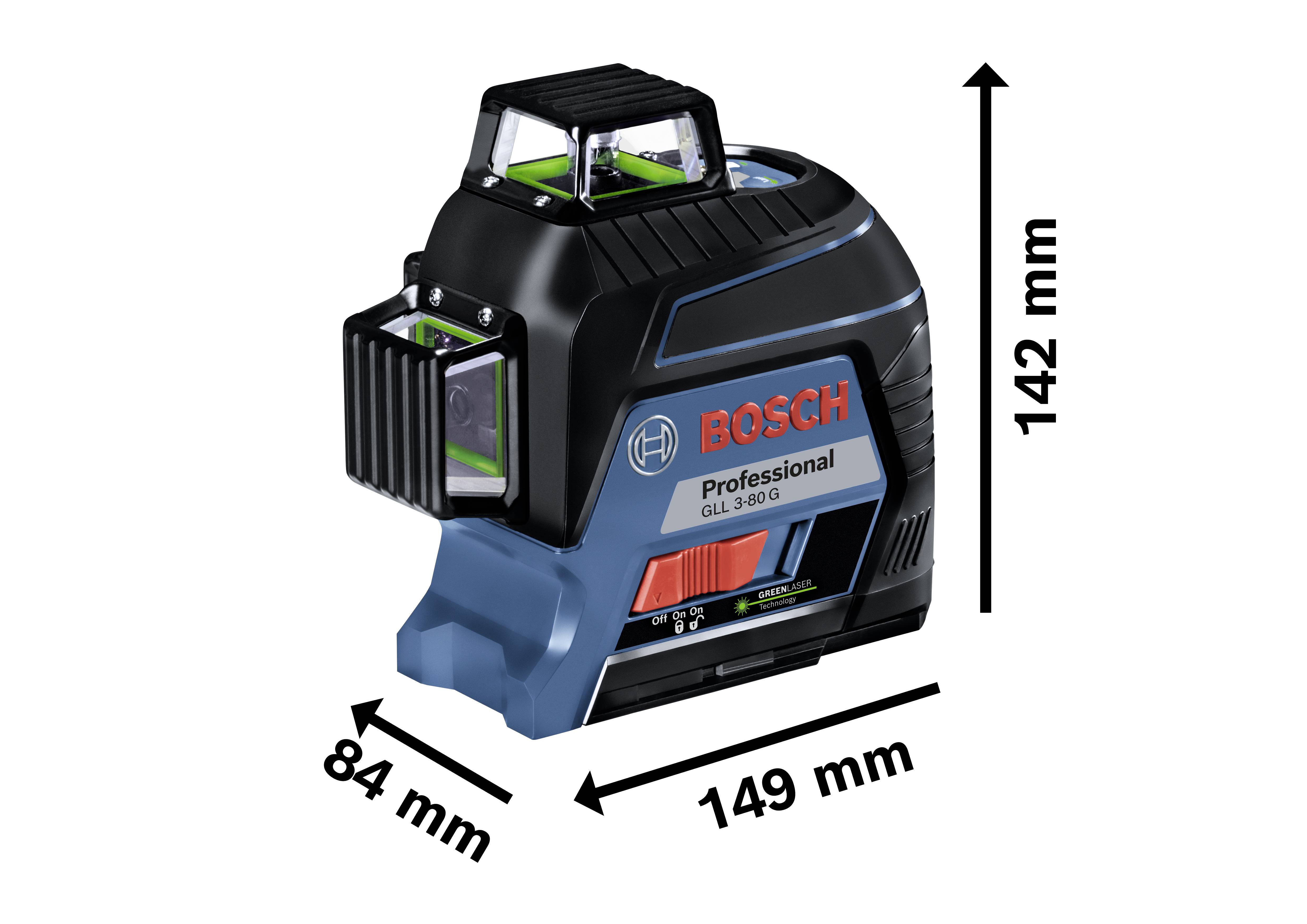Bosch Professional GLL 3-80 CG Linienlaser selbstnivellierend Reichweite (max.): 30 m