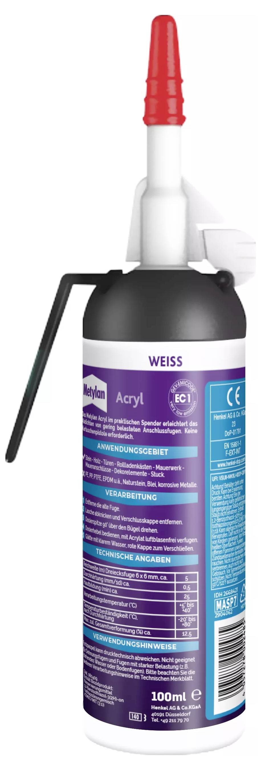 Metylan Wand & Decke Acryl Herstellerfarbe Weiß MASP7 100 ml