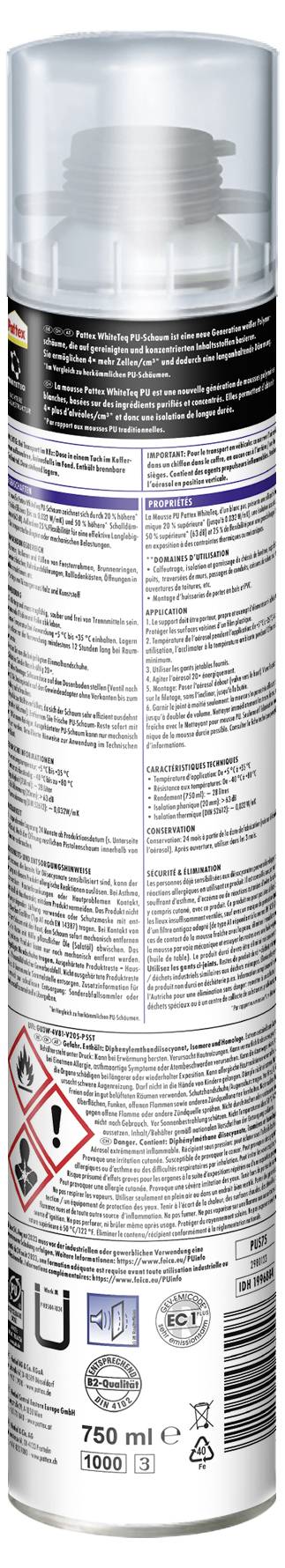 Pattex White Line Pistolenschaum PUS75 750ml