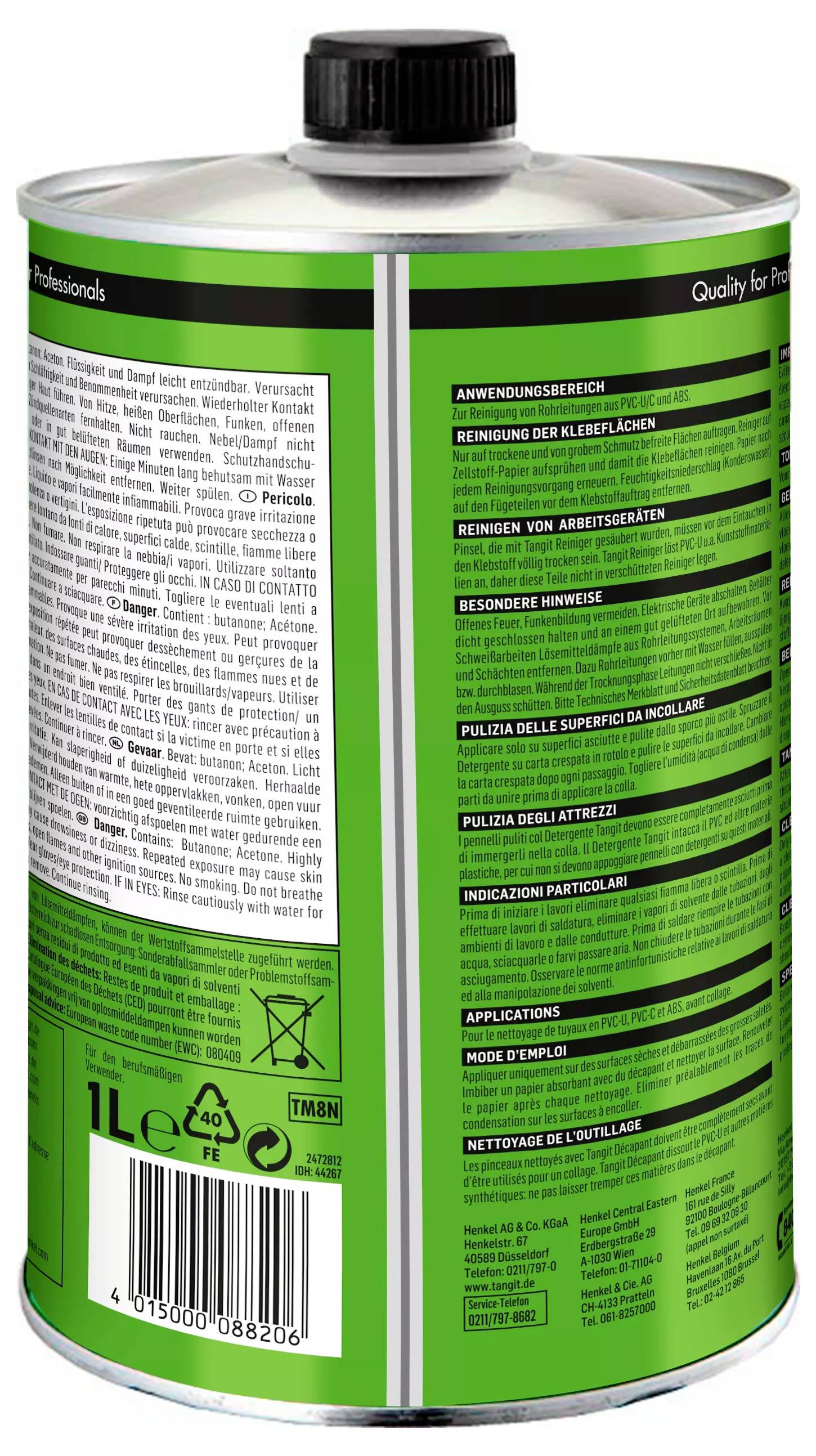 Tangit TM8N Reiniger & Primer PVC-C/-U/ABS, Dose, 1l