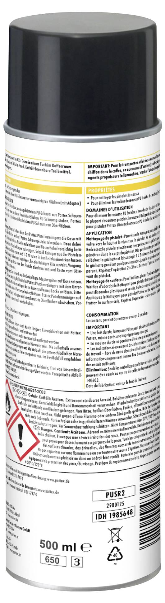 Pattex White Line Pistolenreiniger PUSR2 500ml