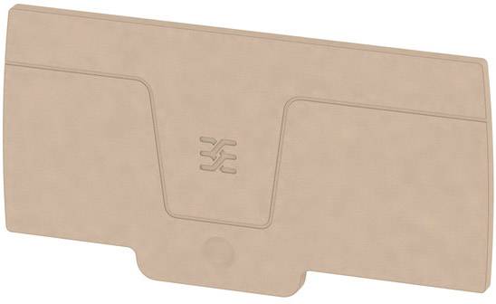 Beige Abdeckung aus Kunststoff mit Symbol in der Mitte, das einem Kabel oder Leitungsweg ähnelt.