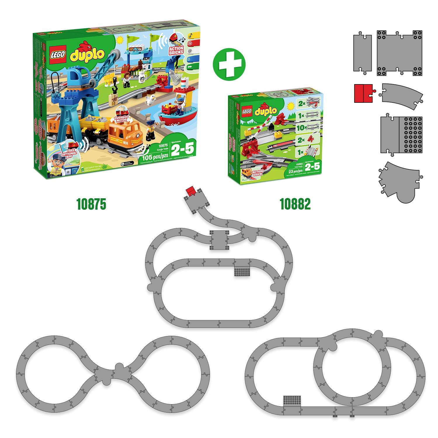 10882 LEGO® DUPLO® Eisenbahn Schienen