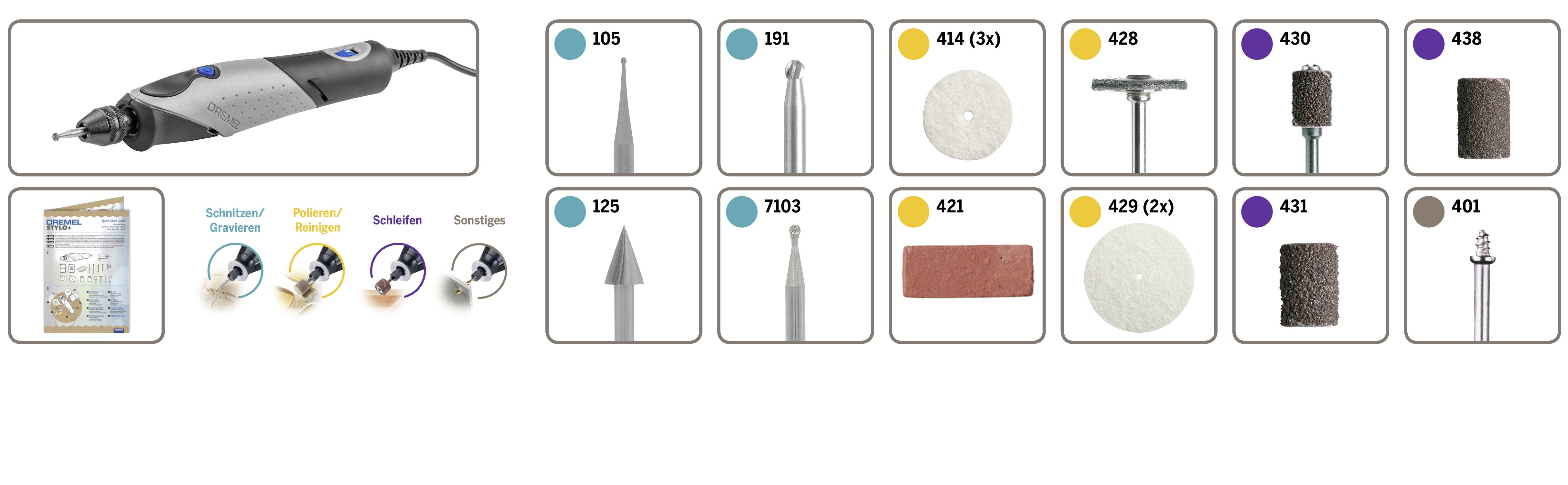 Dremel 2050-15 Stylo+ F0132050JA Multifunktionswerkzeug 15teilig 9W
