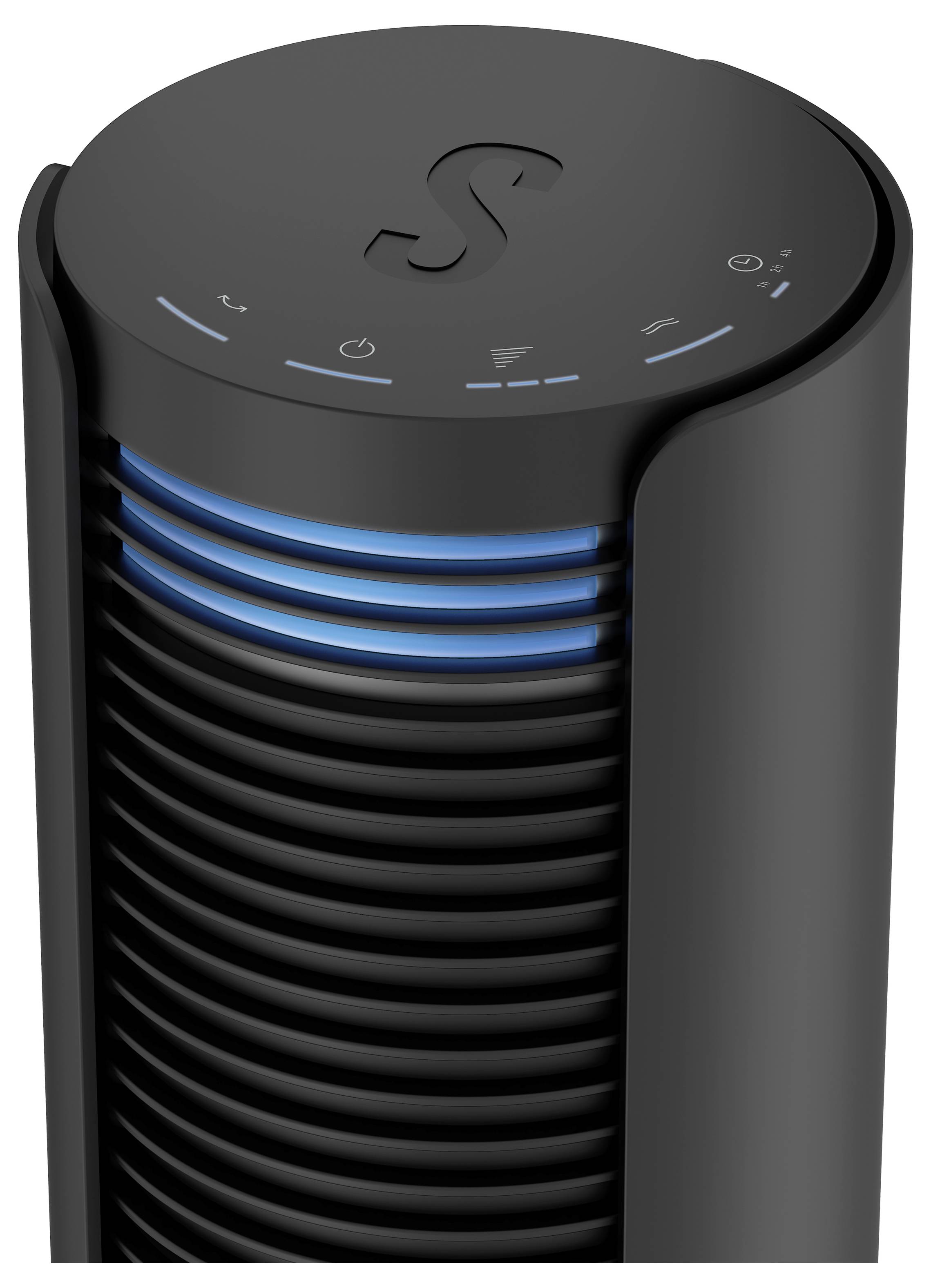 Stadler Form Peter schwarz Turmventilator 60W (Ø x H) 24cm x 1090mm Schwarz, Silber Oszillierend, Timer, mit Fernbedienung