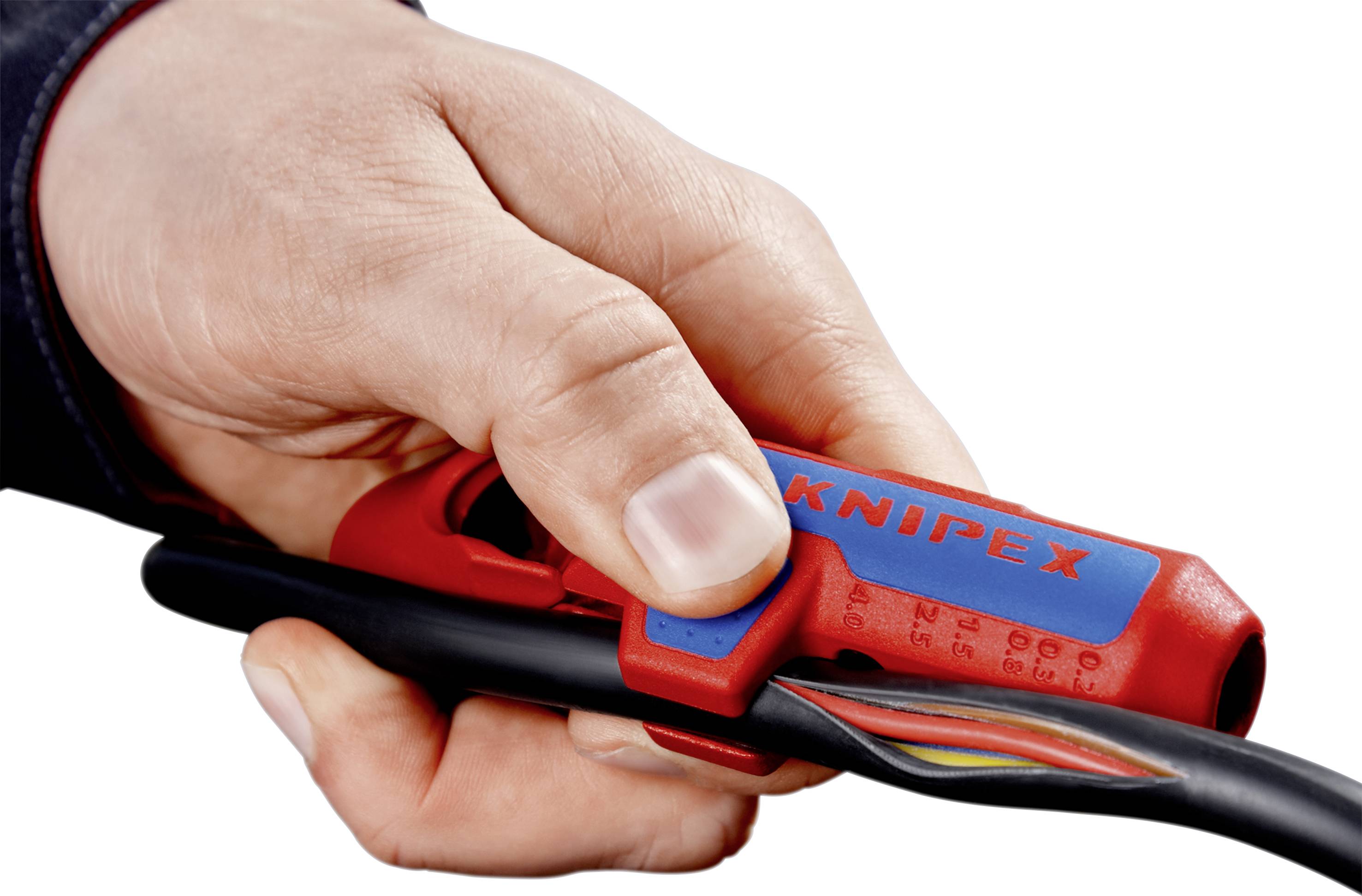 Knipex 16 95 02 SB ErgoStrip Kabelentmanteler Geeignet für Rundkabel, Feuchtraumkabel, Datenkabel, Koaxialkabel 4.8 bis 13 mm 0.2 bis 4 mm²
