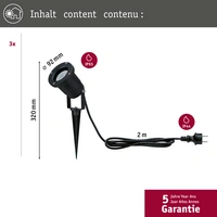 Paulmann 98897 LED-Gartenstrahler 3er Set LED GU10 10.5 W Schwarz Paulmann 98897 LED-Gartenstrahler 3er Set LED GU10 10.5 W Schwarz