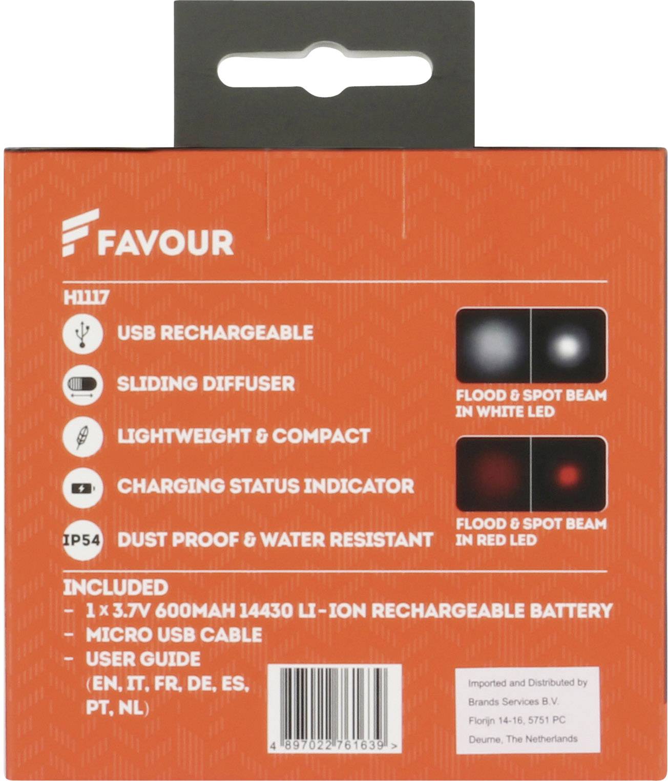 Favour Focoslide H1117 LED Stirnlampe akkubetrieben 200lm 30h 270FAHEADH1117