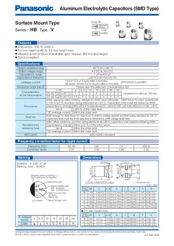 Panasonic EEEHB1H1R0R Elektrolyt-Kondensator SMD 1 µF 50V 20% (Ø) 4.00mm Tape cut